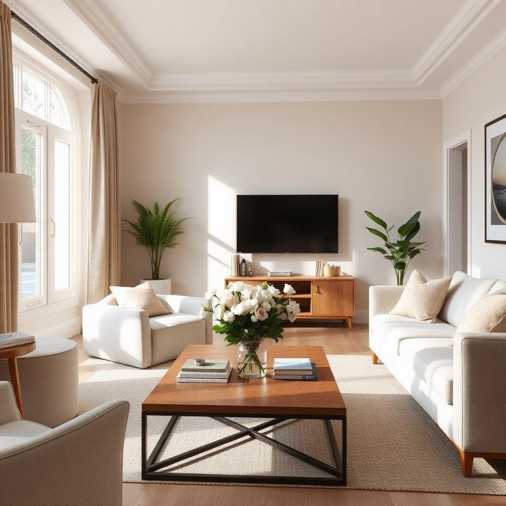 Staged living room ready for a home sale